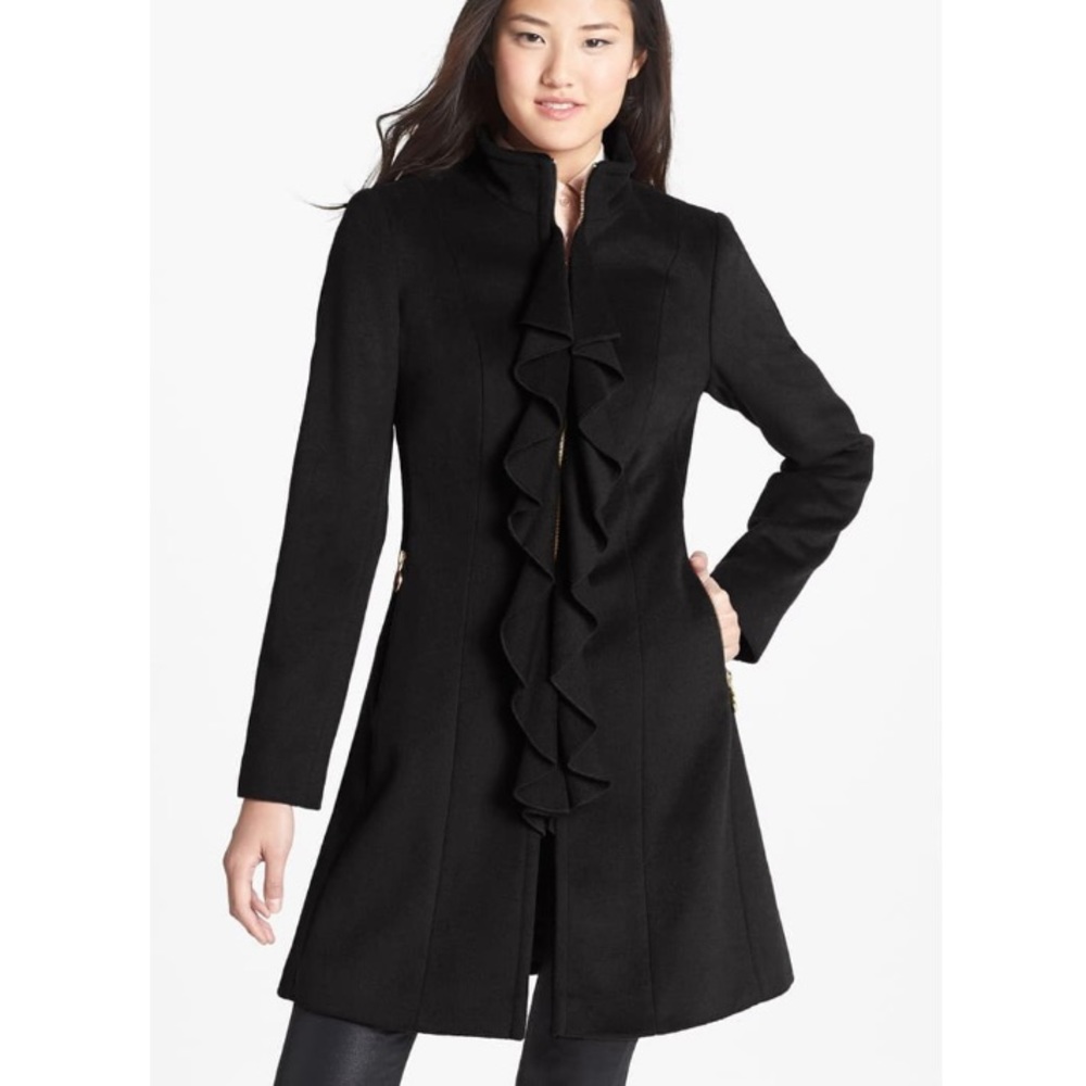 T Tahari ‘Kendra’ Ruffle Coat